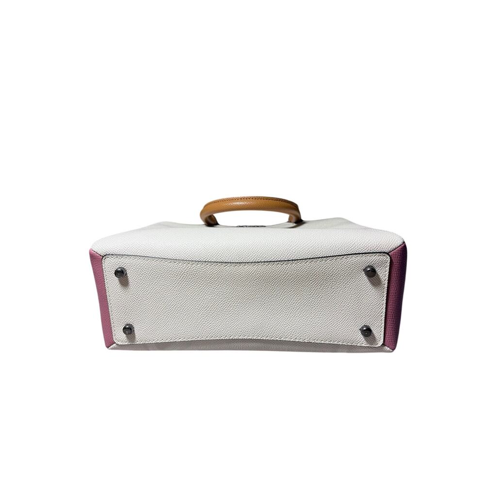 Coach Mini Lillie Carryall Cream Pink Navy Tan GREAT Condition Satchel Crossbody - Picture 6 of 12
